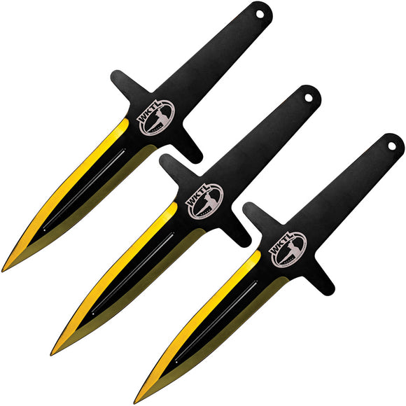 World Knife Throwing League Merlin 3Cr13 Steel Black 3 Knife Pack 138