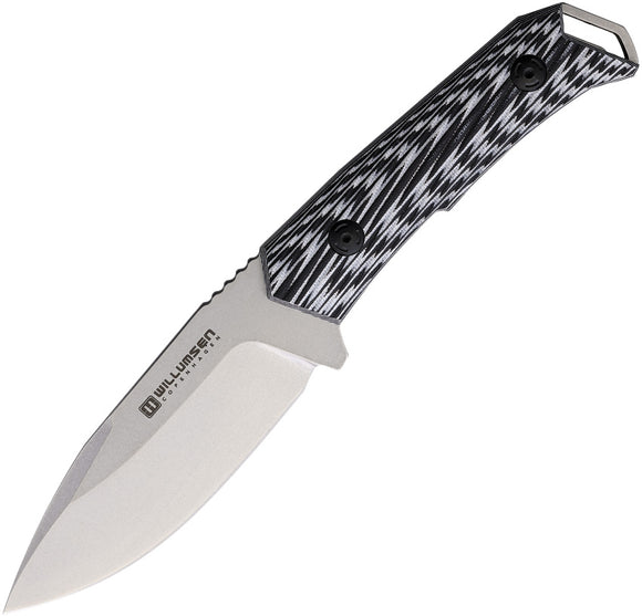 Willumsen Copenhagen Paragon Black & White G10 AUS-8 Fixed Blade Knife DL22TGR