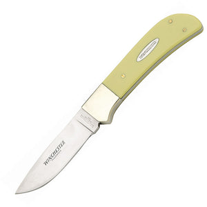 Winchester 8" Yellow Handle Fixed Blade Knife w/ Belt Sheath 14004Y