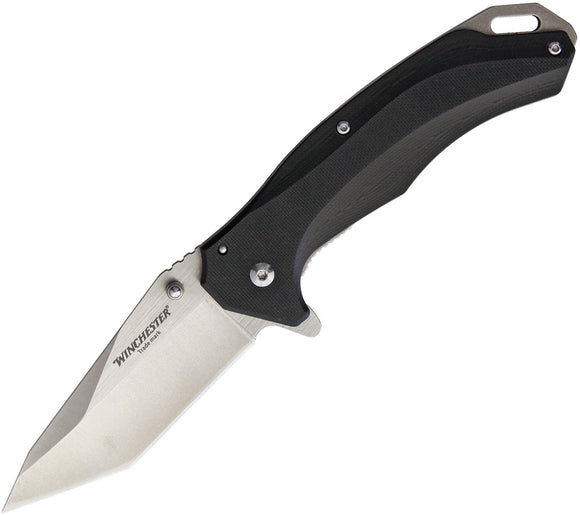 Winchester Framelock Black G10 & Stainless Back A/O Folding Knife 14098