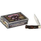 Winchester Lockback Dark Brown Checkered Bone Folding Knife w/ Box 19111C