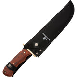 Winchester Bowie Brown Wood Stainless Fixed Blade Knife w/ Sheath 6220001W
