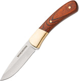 Winchester Brass & Brown Wood Stainless Fixed Blade Knife w/ Sheath 6220015W