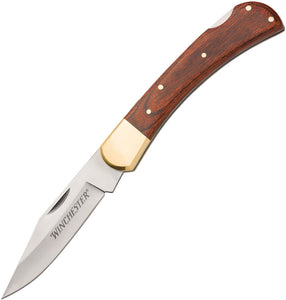 Winchester Large Lockback Brown Wood Folding Stainless Pocket Knife 6220020W