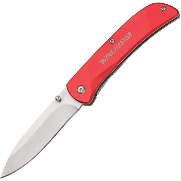 Winchester Linerlock Red Aluminum Folding Stainless Pocket Knife 6220040W