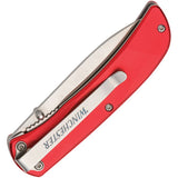 Winchester Linerlock Red Aluminum Folding Stainless Pocket Knife 6220040W