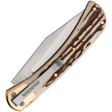 Winchester Large Lockback Imitation Stag Folding Stainless Pocket Knife 6220075W