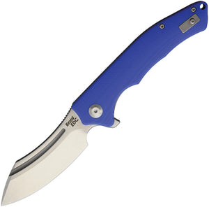 B'yond EDC Sunder 8.125" Blue Cleaver Linerlock Folding D2 Knife 1903DGBL