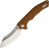 B'yond EDC Sunder 8.125" Brown Cleaver Linerlock Folding D2 Knife 1903DGBN