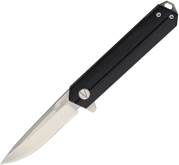 B'yond EDC Linear Black Linerlock Folding D2 Pocket Knife 1905DGSBK