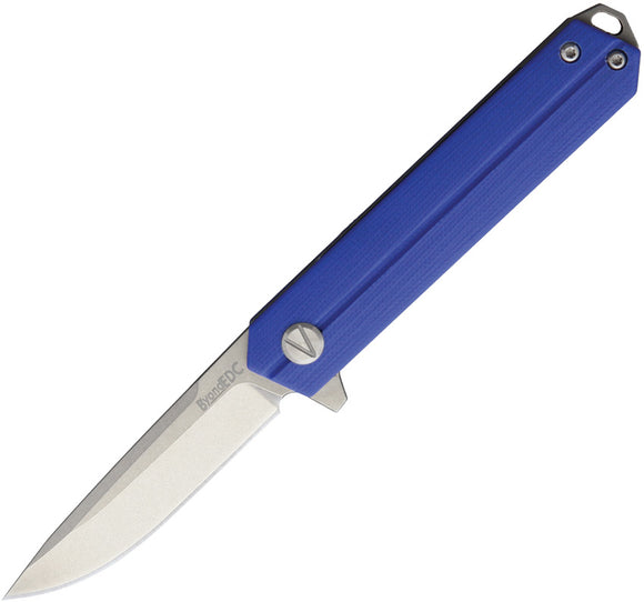B'yond EDC Linear Blue Linerlock Folding D2 Pocket Knife 1905DGSBL