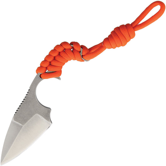 WildSteer KRILL Solid Blade Neon Orange Stainless Fixed Blade Neck Knife KR01N