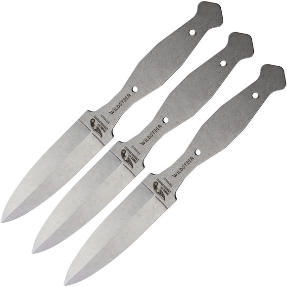WildSteer Mosquito Gray Double Edge Stainless Spear Pt 3pc Throwing Knives MOS01
