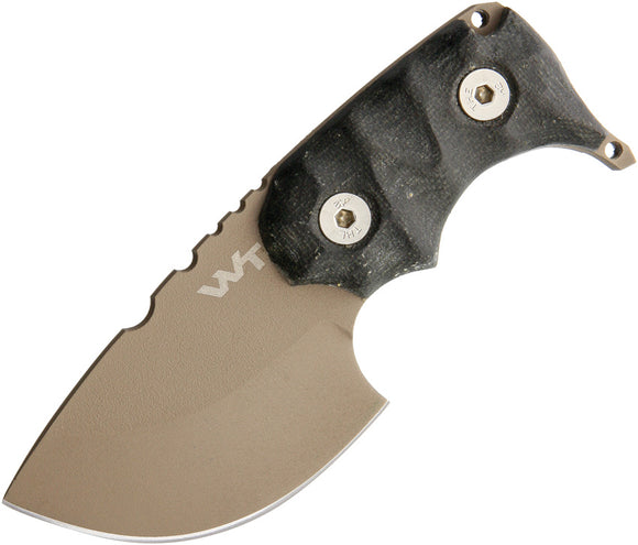 Wander Tactical Tryceratops Black Micarta Handle D2 Steel Fixed Blade Knife 04BE