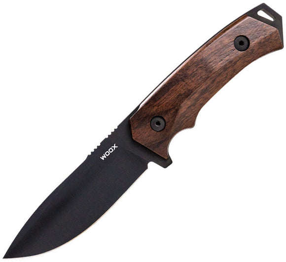 WOOX Rock 62 Walnut Wood Sleipner Drop Pt Fixed Blade Knife w/ Sheath K00101