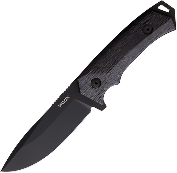 WOOX Rock 62 Phantom Black Micarta Sleipner Fixed Blade Knife w/ Sheath K00109