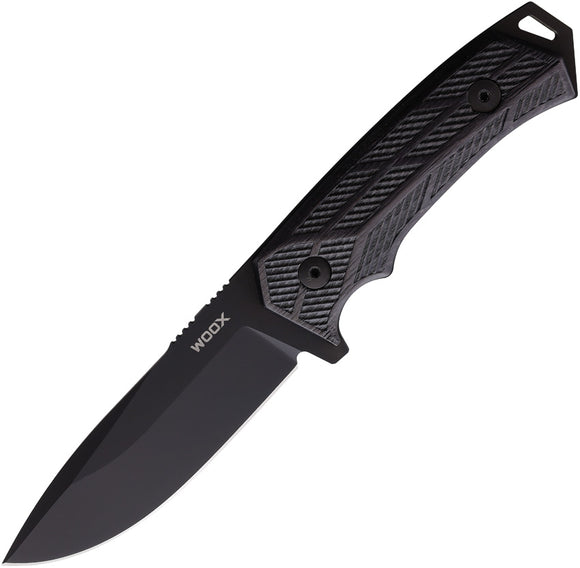 WOOX Rock 62 Phantom Black Micarta Sleipner Fixed Blade Knife w/ Sheath K00110