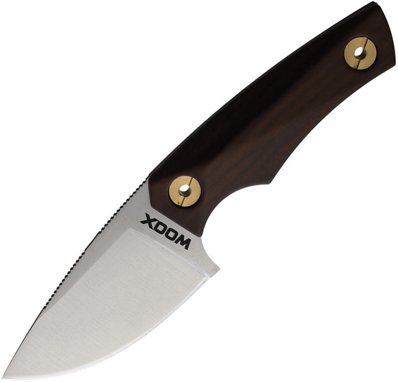 WOOX Bad Boy Walnut Wood Stainless Drop Point Fixed Blade Knife w/ Sheath K04001