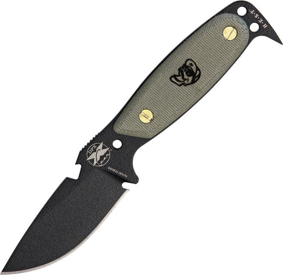 DPx Gear HEST Original Fixed Blade Green Handle Knife w/ Sheath
