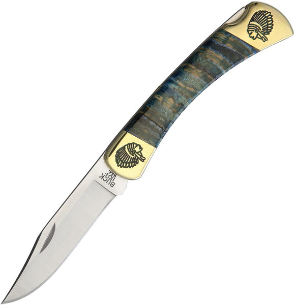 Yellowhorse Custom Buck 110 Blue Mammoth Folding Pocket Knife 283