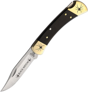 Yellowhorse Custom Buck 110 Black Widow Lockback Ebony Wood Folding 420HC Knife 403