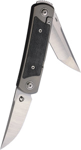 Yan Knives EMW Framelock Grey Titanium Folding Bohler M390 Pocket Knife EMWBM