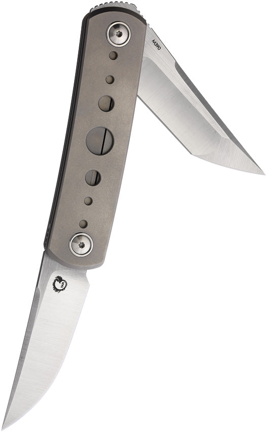 Yan Knives EMW Framelock Tan Titanium Folding Bohler M390 Pocket Knife EMWSHTI