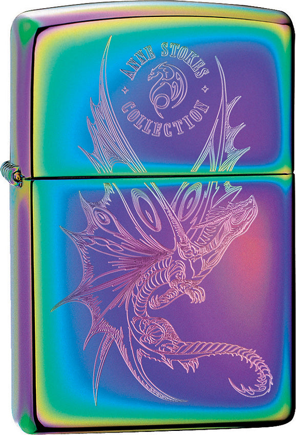 Zippo Lighter Anne Stokes Dragon Rainbow Spectrum Windproof Usa New 01432