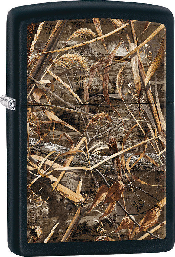 Zippo Lighter Black Matte Realtree Man 5 Camo Design Made In The USA 01688