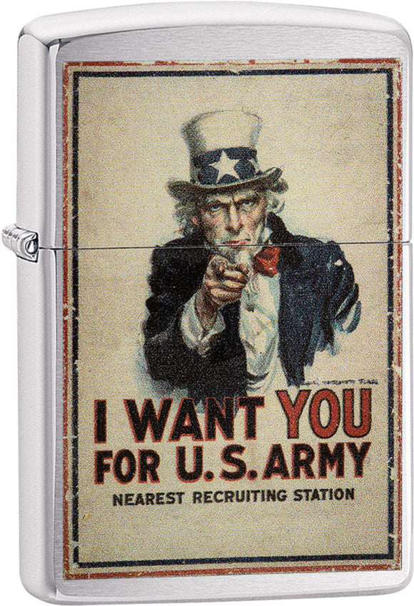 Zippo Lighter I Want You for US Army American Uncle Sam Design 02151