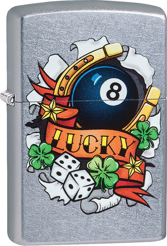Zippo Lighter Lucky Tattoo Street Chrome 02192