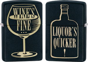 Zippo Lighter Wines Fine Liquors Quicker Windproof Usa New 02212