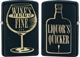 Zippo Lighter Wines Fine Liquors Quicker Windproof Usa New 02212