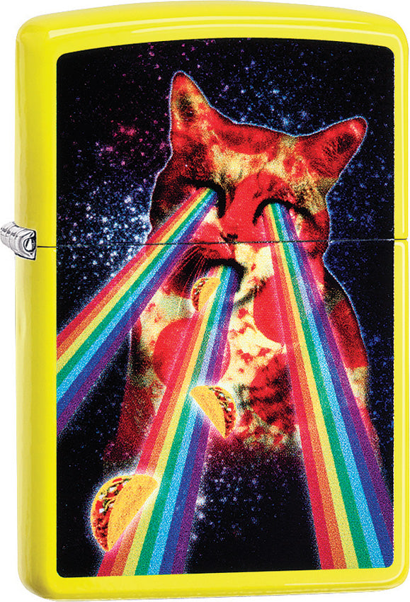 Zippo Lighter Rainbow Pizza Cat Windproof Usa New 02215