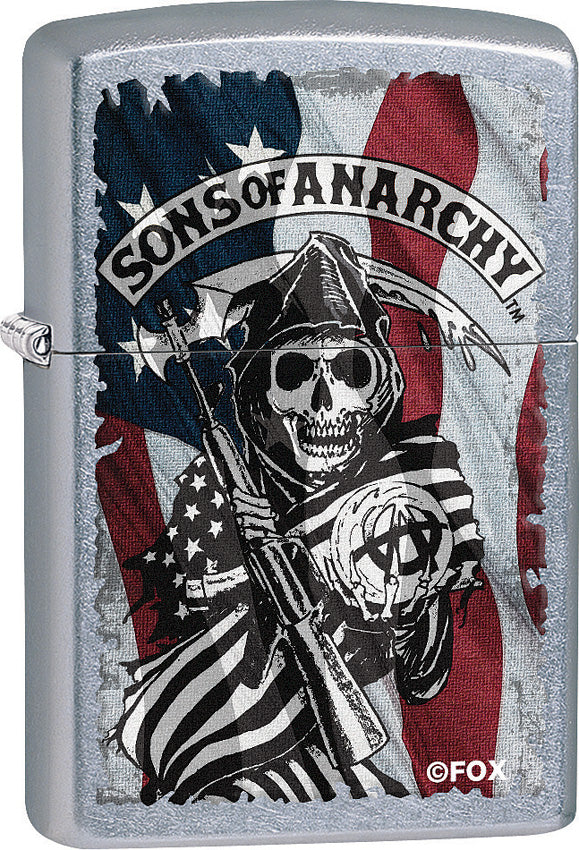 Zippo Lighter Street Chrome Sons Of Anarchy Flag Design Made In The USA 05254