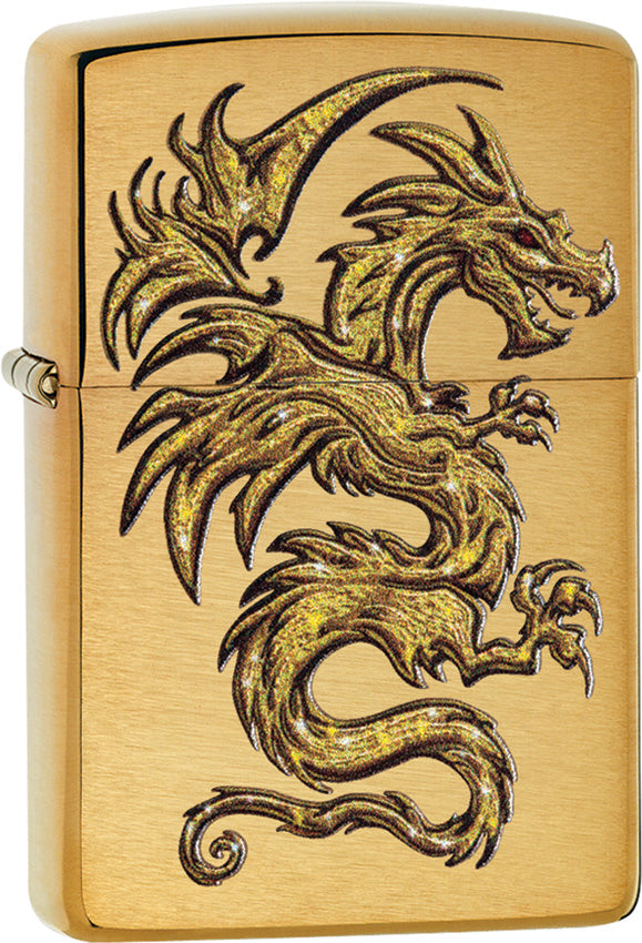 Zippo Dragon Design Brushed Brass Windproof Lighter 06234