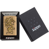 Zippo Dragon Design Brushed Brass Windproof Lighter 06234