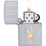 Zippo Playboy Logo Design Satin Chrome Windproof Lighter 07374
