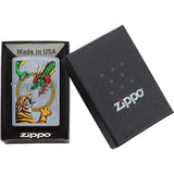 Zippo Chinese Dragon Design Street Chrome Waterproof Lighter 08712