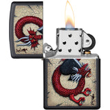 Zippo Dragon Ace Design Black Matte Windproof Lighter 08716