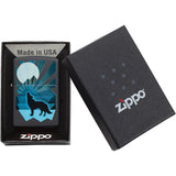 Zippo Wolf And Moon Black Matte Windproof Lighter 09072