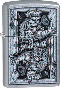 Zippo Steampunk King Spade Design Street Chrome Lighter 09085