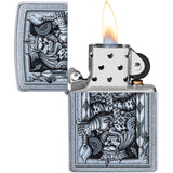 Zippo Steampunk King Spade Design Street Chrome Lighter 09085