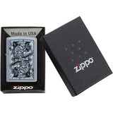 Zippo Steampunk King Spade Design Street Chrome Lighter 09085