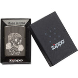 Zippo Fancy Skull Design Black Ice Windproof Lighter 09137