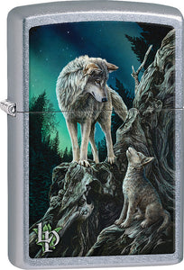 Zippo Lighter Street Chrome Lisa Parker Wolf Design Made In The USA 09148