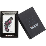 Zippo Spazuk Flower Pistol Design White Matte Windproof Lighter 09211