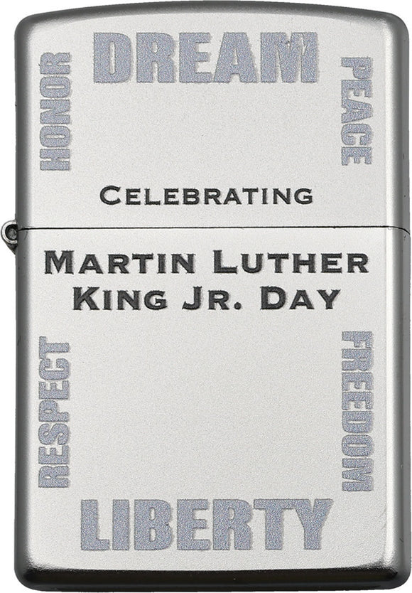 Zippo Martin Luther King Jr. Design Satin Chrome Windproof Lighter 10203