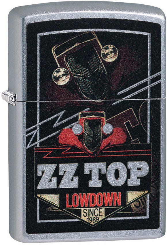 Zippo ZZ Top Logo Lowdown Street Chrome Windproof Lighter 11336