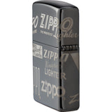 Zippo Logo Design Black Ice Windproof Lighter 11451